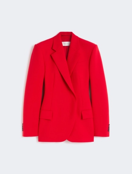 Stretch-wool double-breasted blazer - RED - Sportmax