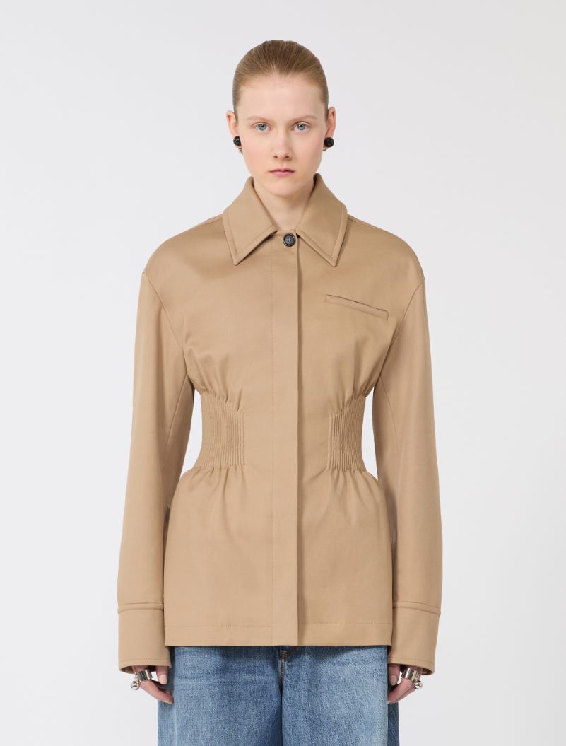 Gabardine shirt jacket with embroidery - CAMEL - Sportmax - 2