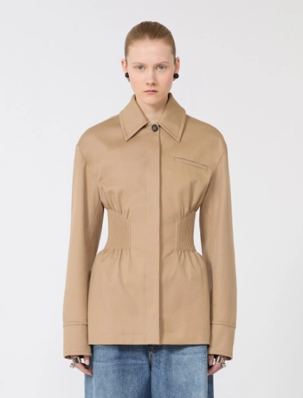 Gabardine shirt jacket with embroidery - CAMEL - Sportmax - 2