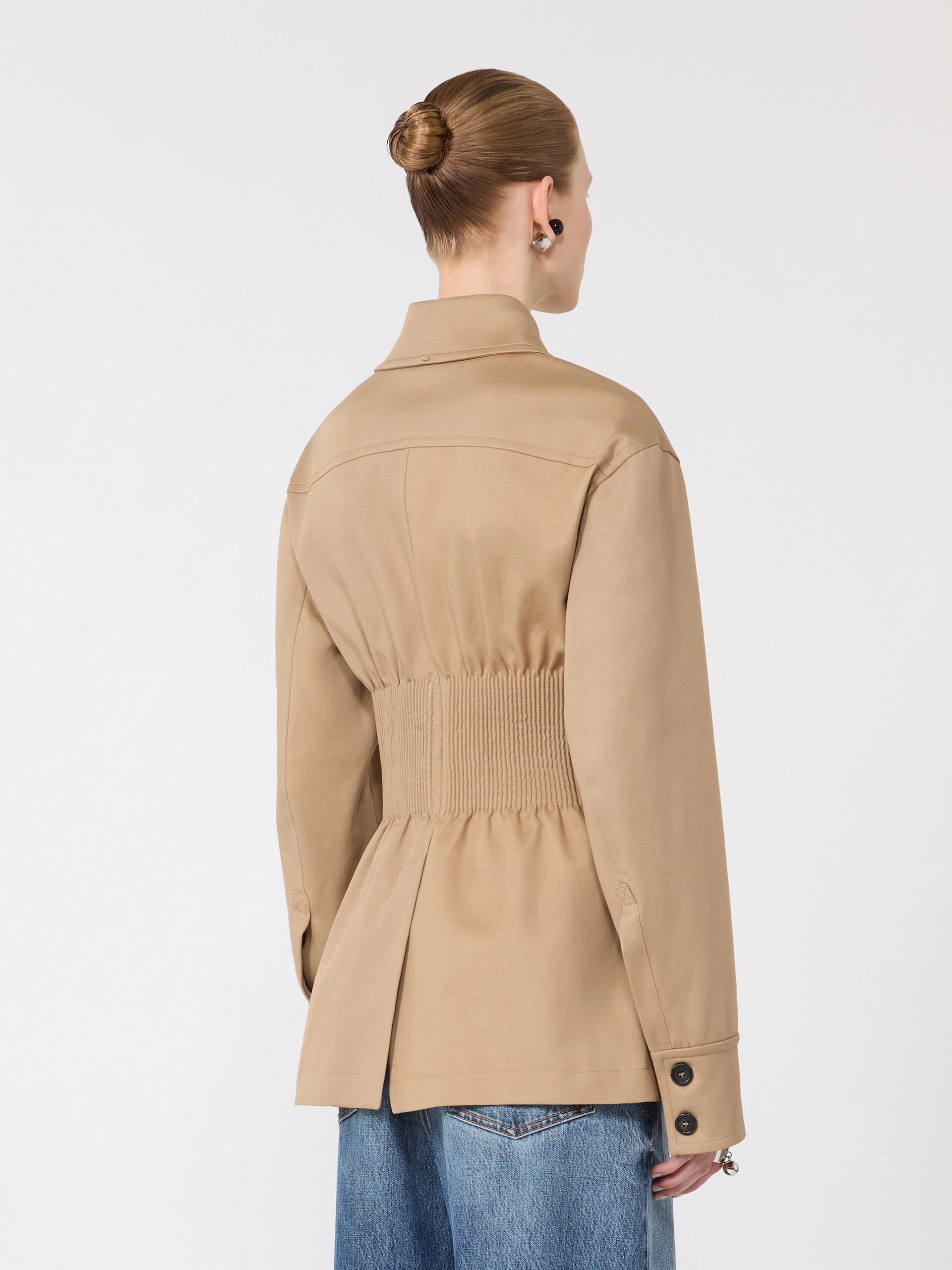 Gabardine shirt jacket with embroidery - CAMEL - Sportmax - 3
