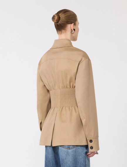 Gabardine shirt jacket with embroidery - CAMEL - Sportmax - 3