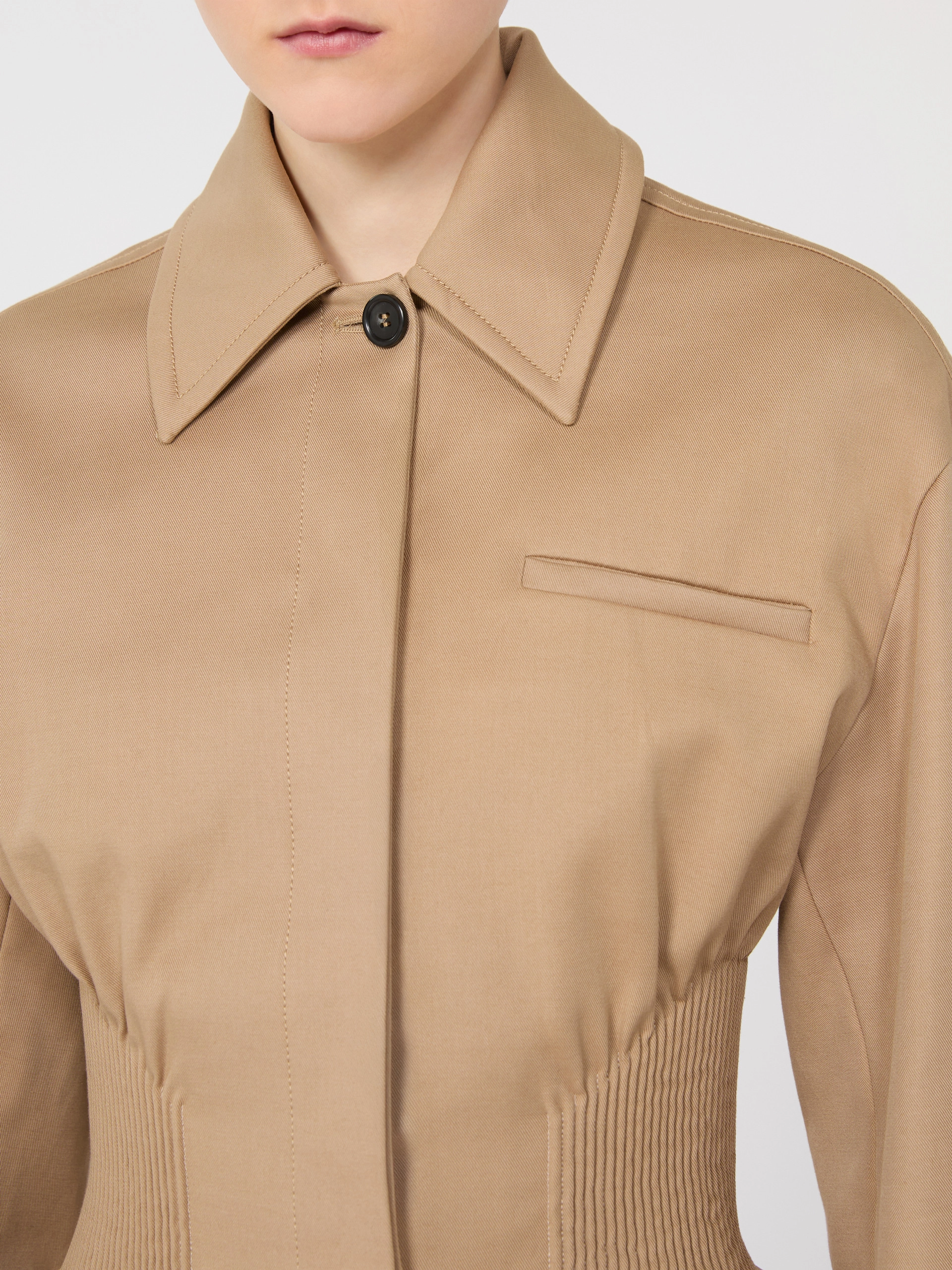 Gabardine shirt jacket with embroidery - CAMEL - Sportmax - 5