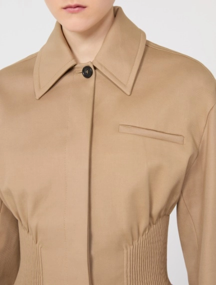 Gabardine shirt jacket with embroidery - CAMEL - Sportmax - 5