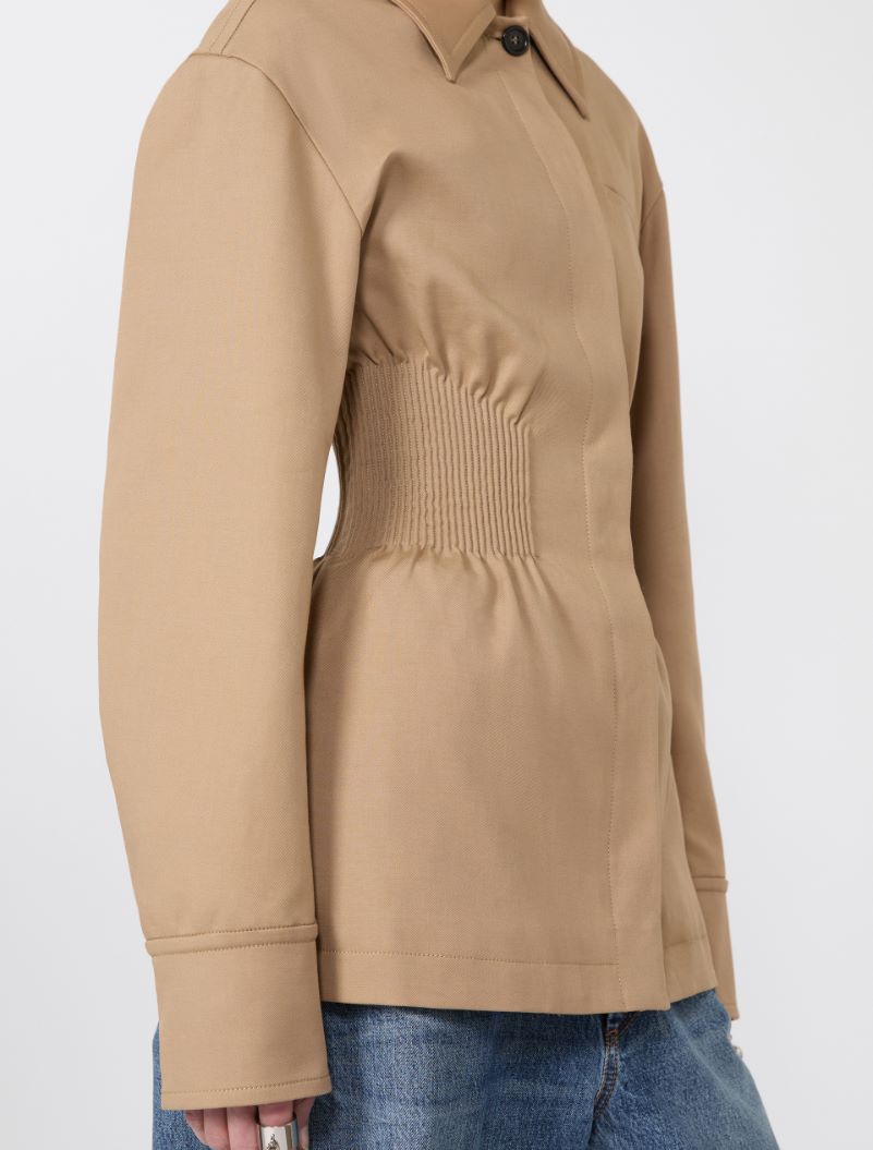 Gabardine shirt jacket with embroidery - CAMEL - Sportmax - 6