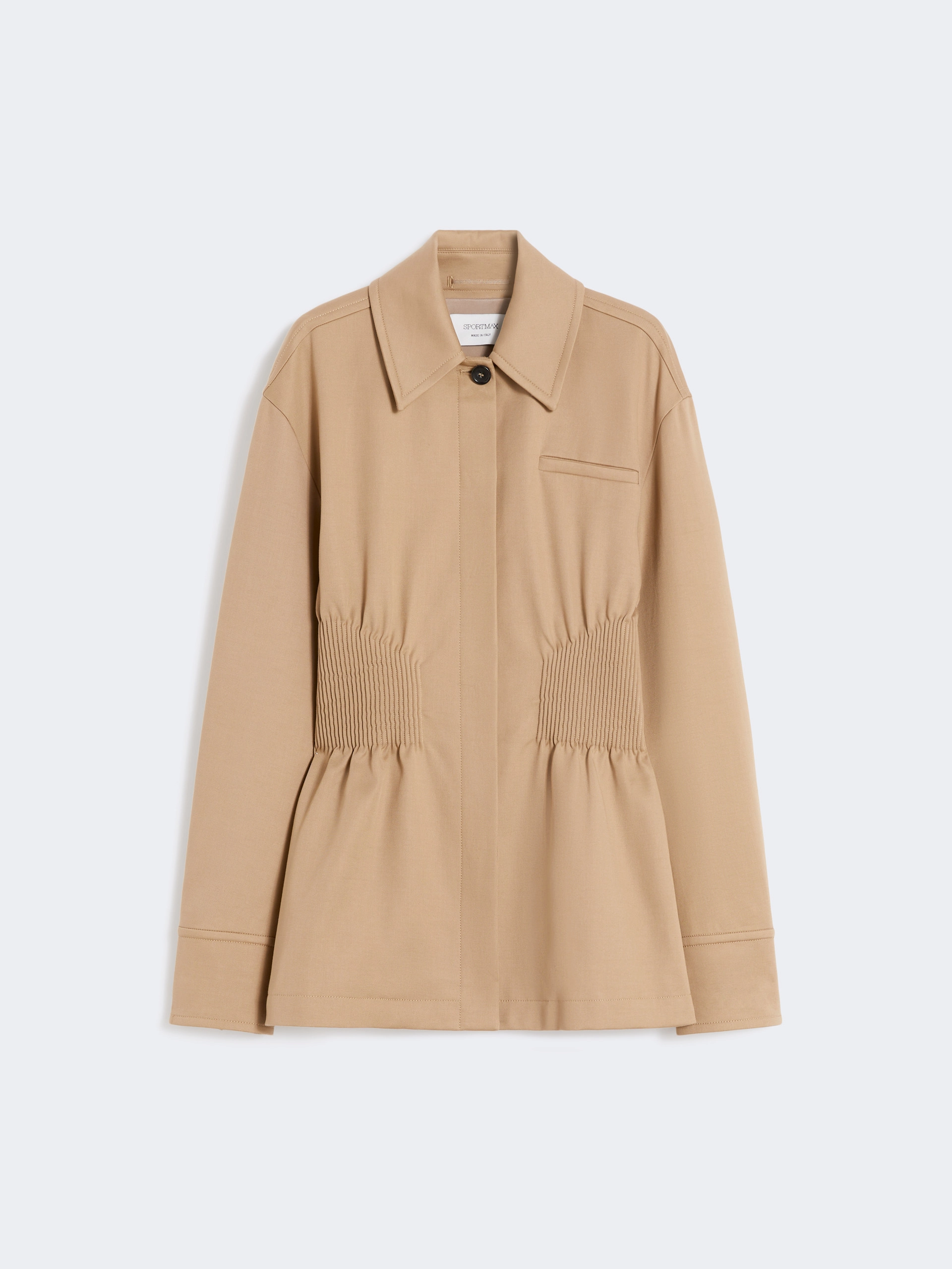 Gabardine shirt jacket with embroidery - CAMEL - Sportmax - 7