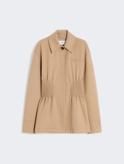 Gabardine shirt jacket with embroidery - CAMEL - Sportmax