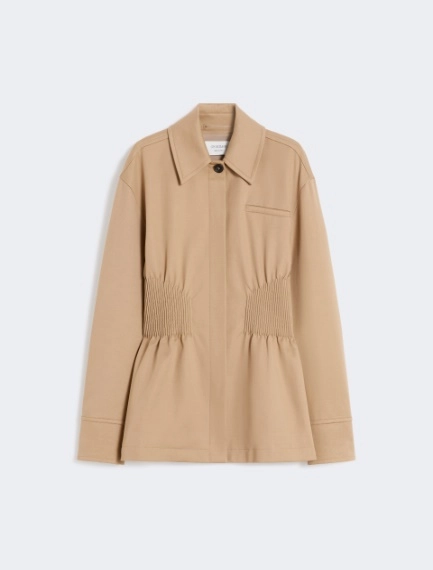 Gabardine shirt jacket with embroidery - CAMEL - Sportmax