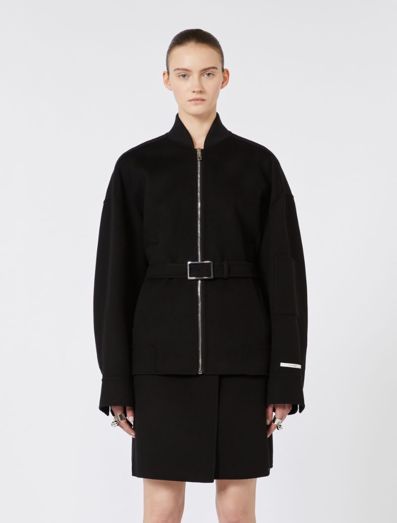 Oversized wool bomber jacket - BLACK - Sportmax - 2