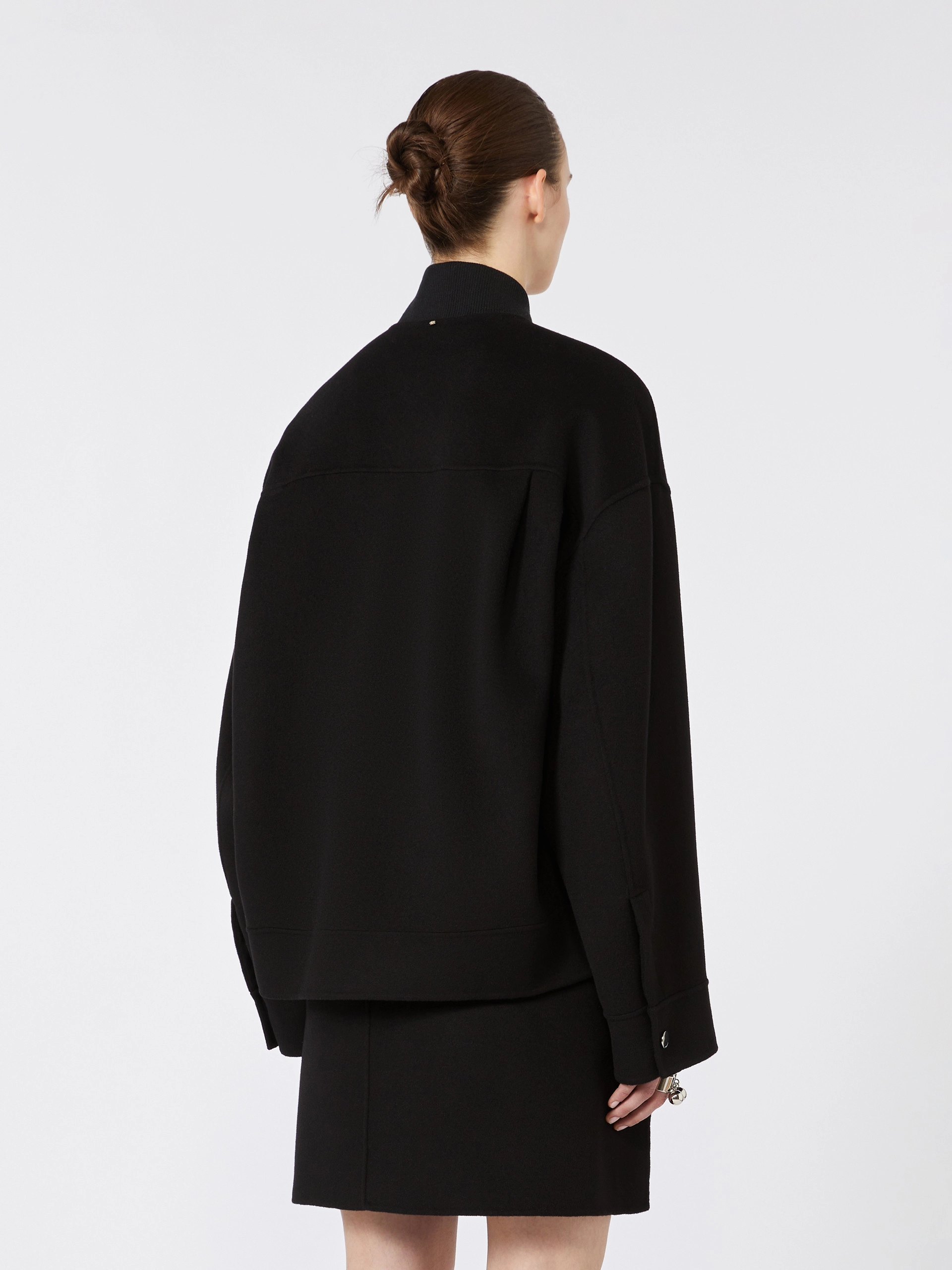 Oversized wool bomber jacket - BLACK - Sportmax - 3