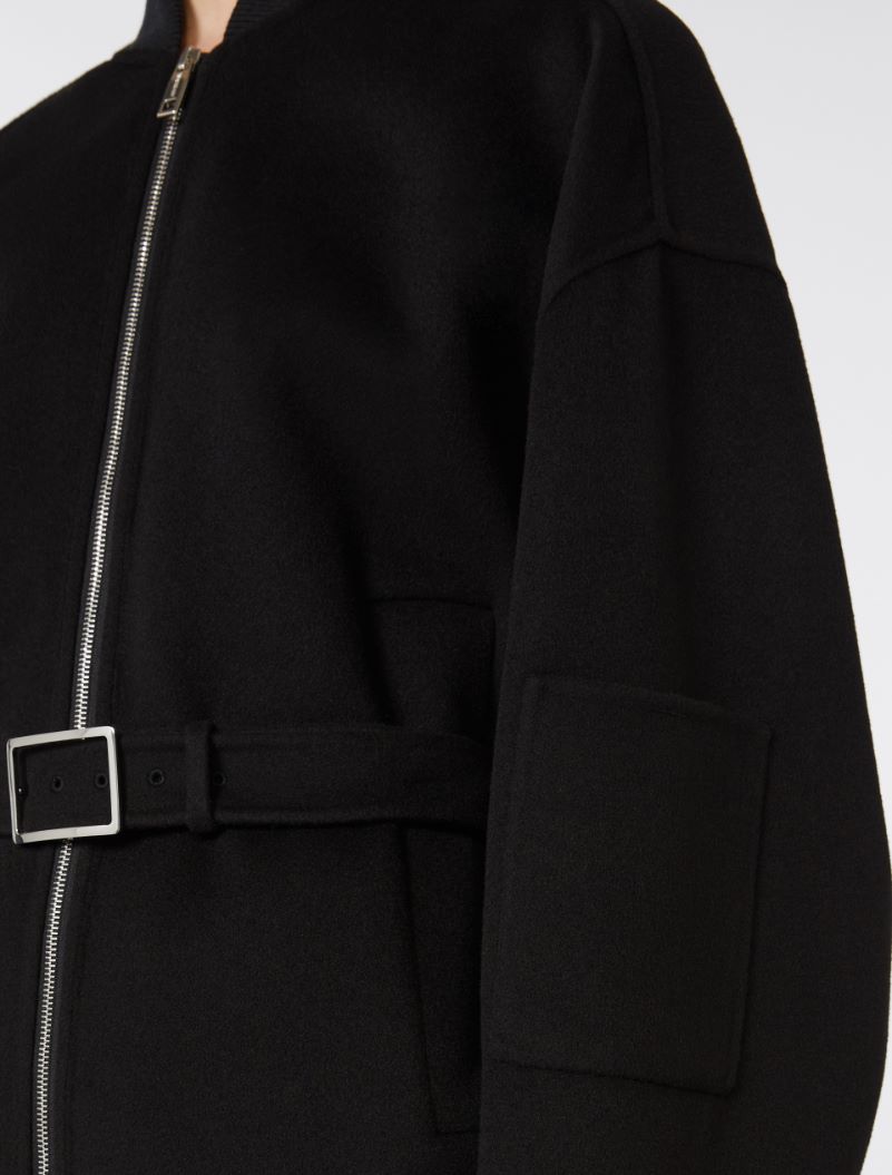 Oversized wool bomber jacket - BLACK - Sportmax - 4