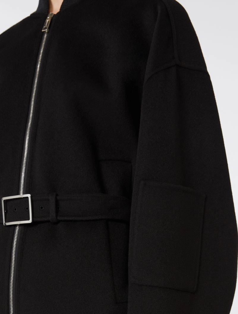 Oversized wool bomber jacket - BLACK - Sportmax - 5