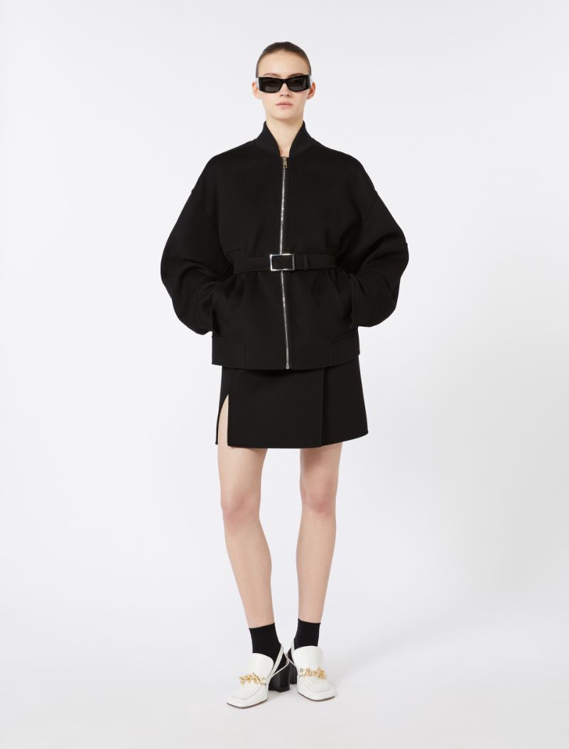 Oversized wool bomber jacket - BLACK - Sportmax