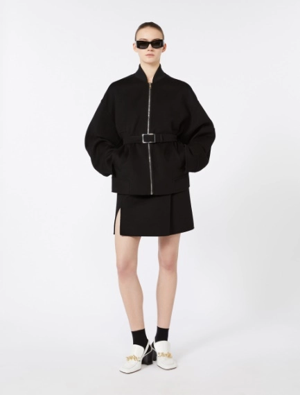 Oversized wool bomber jacket - BLACK - Sportmax - 1