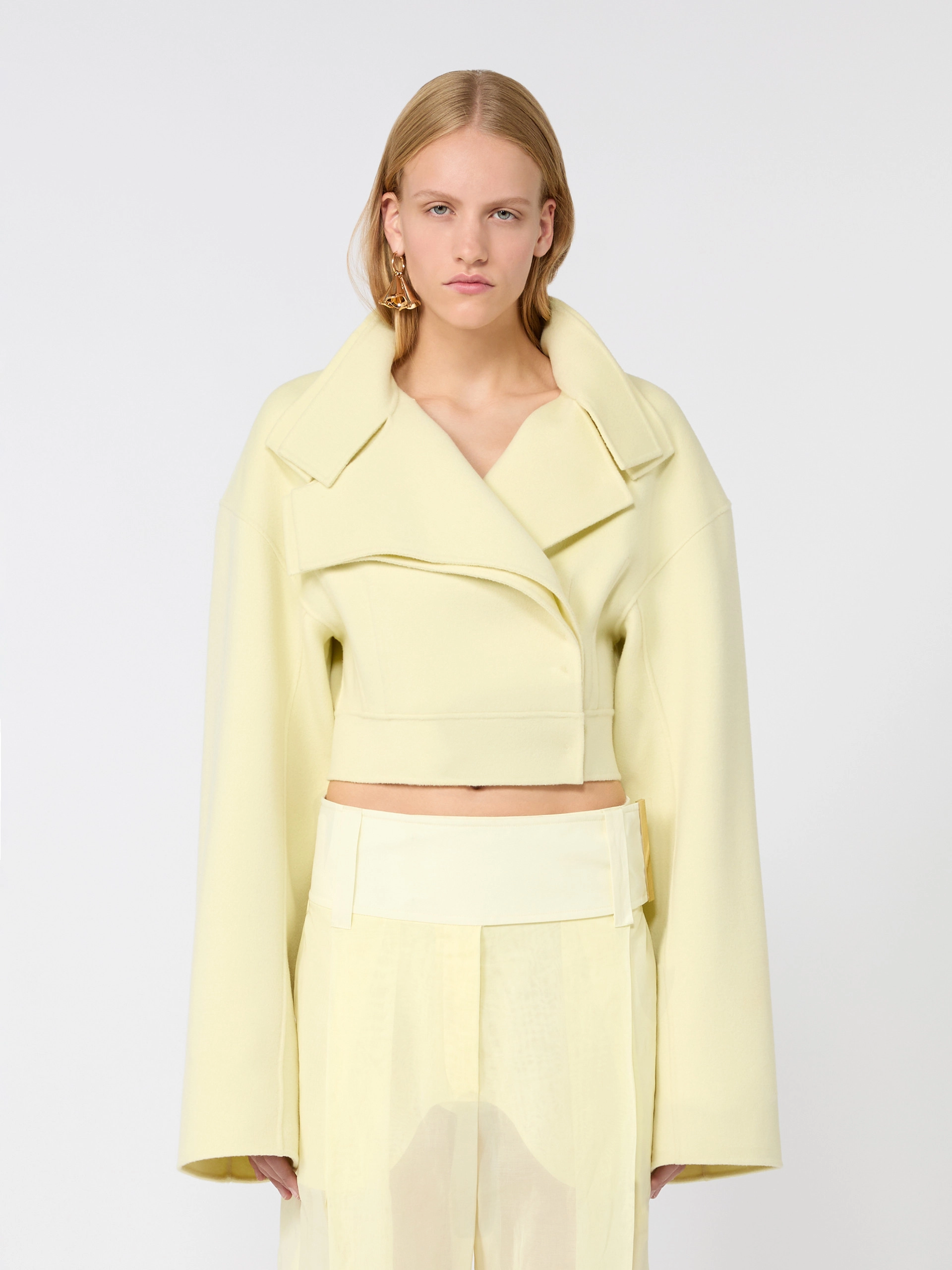 Pure wool biker jacket - LIGHT YELLOW - Sportmax - 2