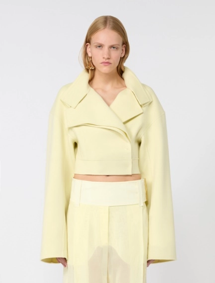 Pure wool biker jacket - LIGHT YELLOW - Sportmax - 2