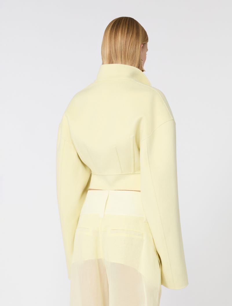 Pure wool biker jacket - LIGHT YELLOW - Sportmax - 3