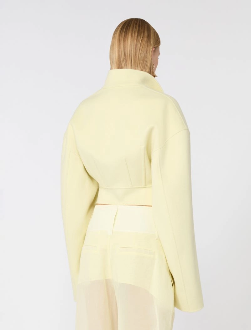 Pure wool biker jacket - LIGHT YELLOW - Sportmax - 3