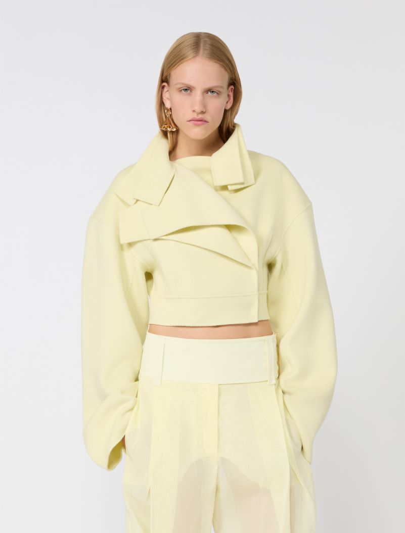 Pure wool biker jacket - LIGHT YELLOW - Sportmax - 4