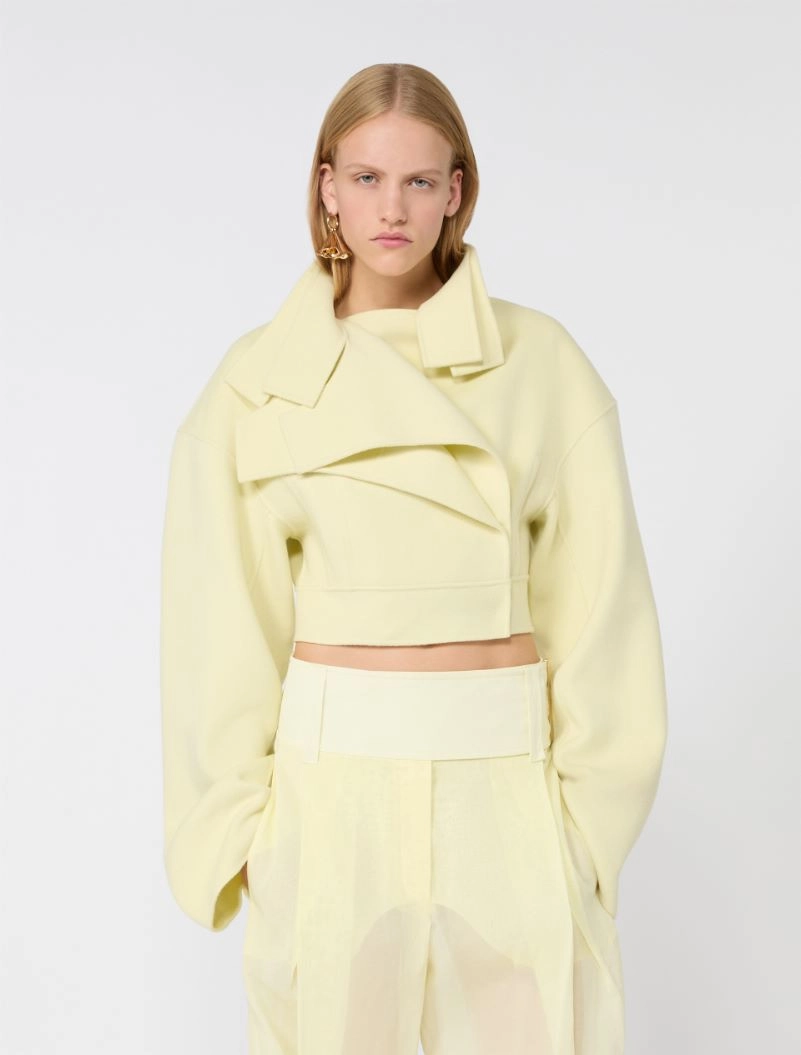 Pure wool biker jacket - LIGHT YELLOW - Sportmax - 4
