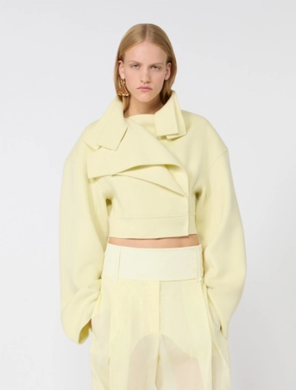 Pure wool biker jacket - LIGHT YELLOW - Sportmax - 4