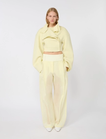 Pure wool biker jacket - LIGHT YELLOW - Sportmax