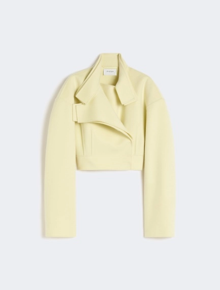 Pure wool biker jacket - LIGHT YELLOW - Sportmax