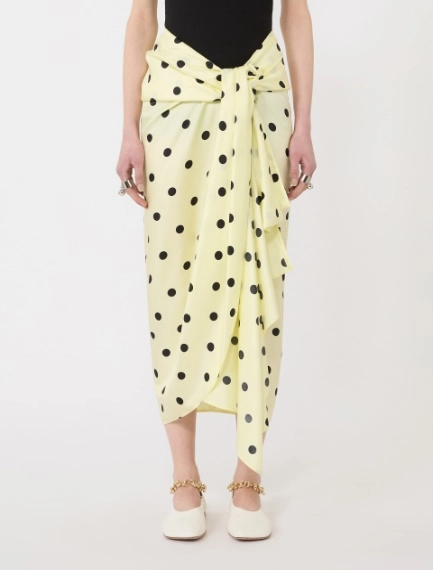 Silk twill knot skirt - LEMON - Sportmax - 2