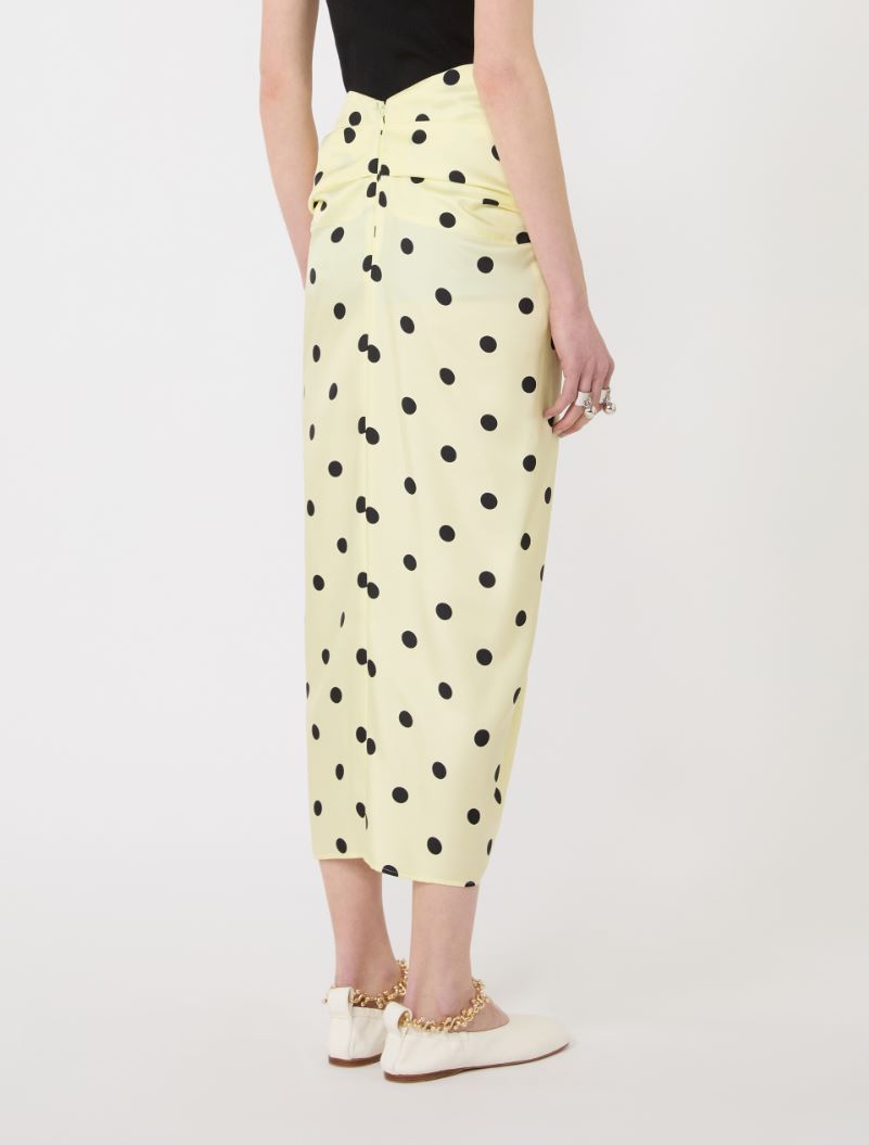 Silk twill knot skirt - LEMON - Sportmax - 3