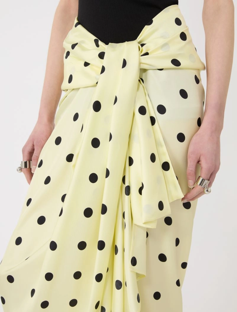Silk twill knot skirt - LEMON - Sportmax - 4