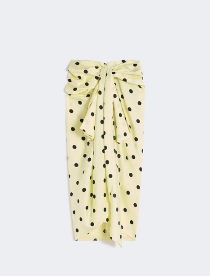 Jupe en sergé de soie avec nœud - CITRON - Sportmax