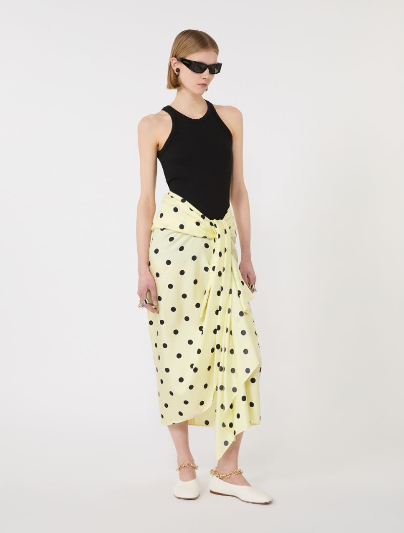 Silk twill knot skirt - LEMON - Sportmax