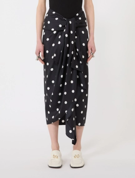 Silk twill knot skirt - BLACK - Sportmax - 2