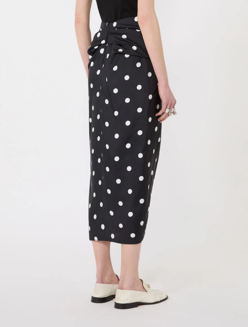 Silk twill knot skirt - BLACK - Sportmax - 3