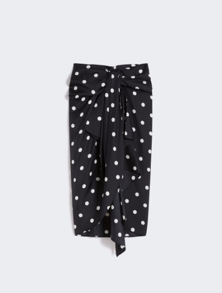 Silk twill knot skirt - BLACK - Sportmax - 6