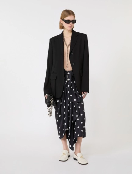Jupe en sergé de soie avec nœud - NOIR - Sportmax