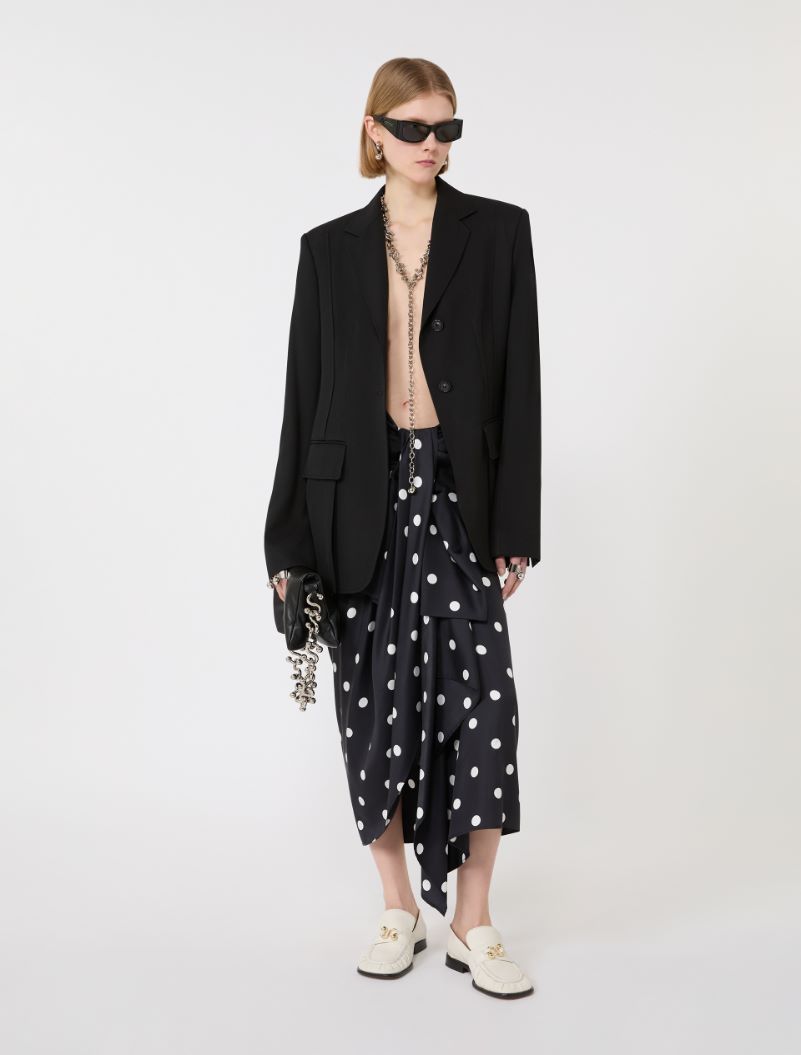 Silk twill knot skirt - BLACK - Sportmax