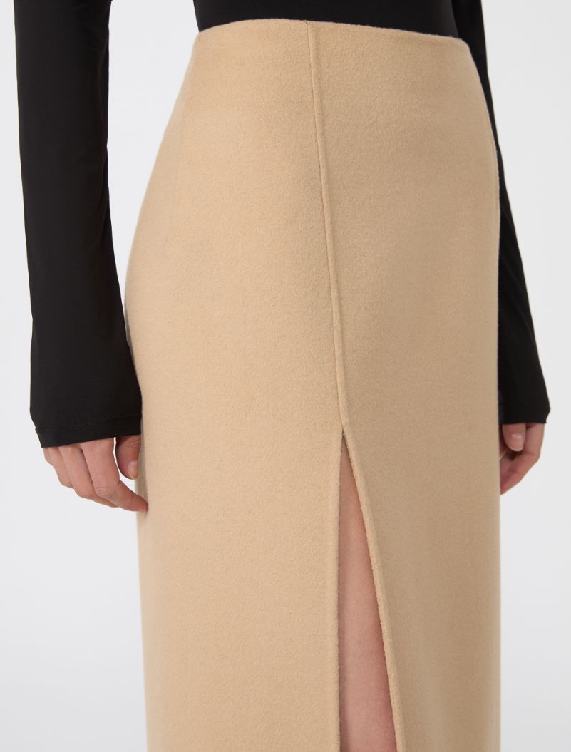 Long double-faced wool skirt - CARAMEL - Sportmax - 4