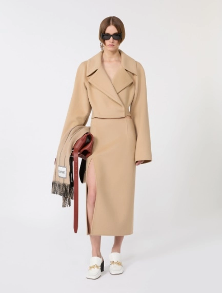 Jupe longue en laine double - CARAMEL - Sportmax