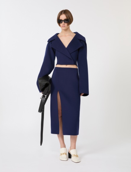 Long double-faced wool skirt - ULTRAMARINE - Sportmax