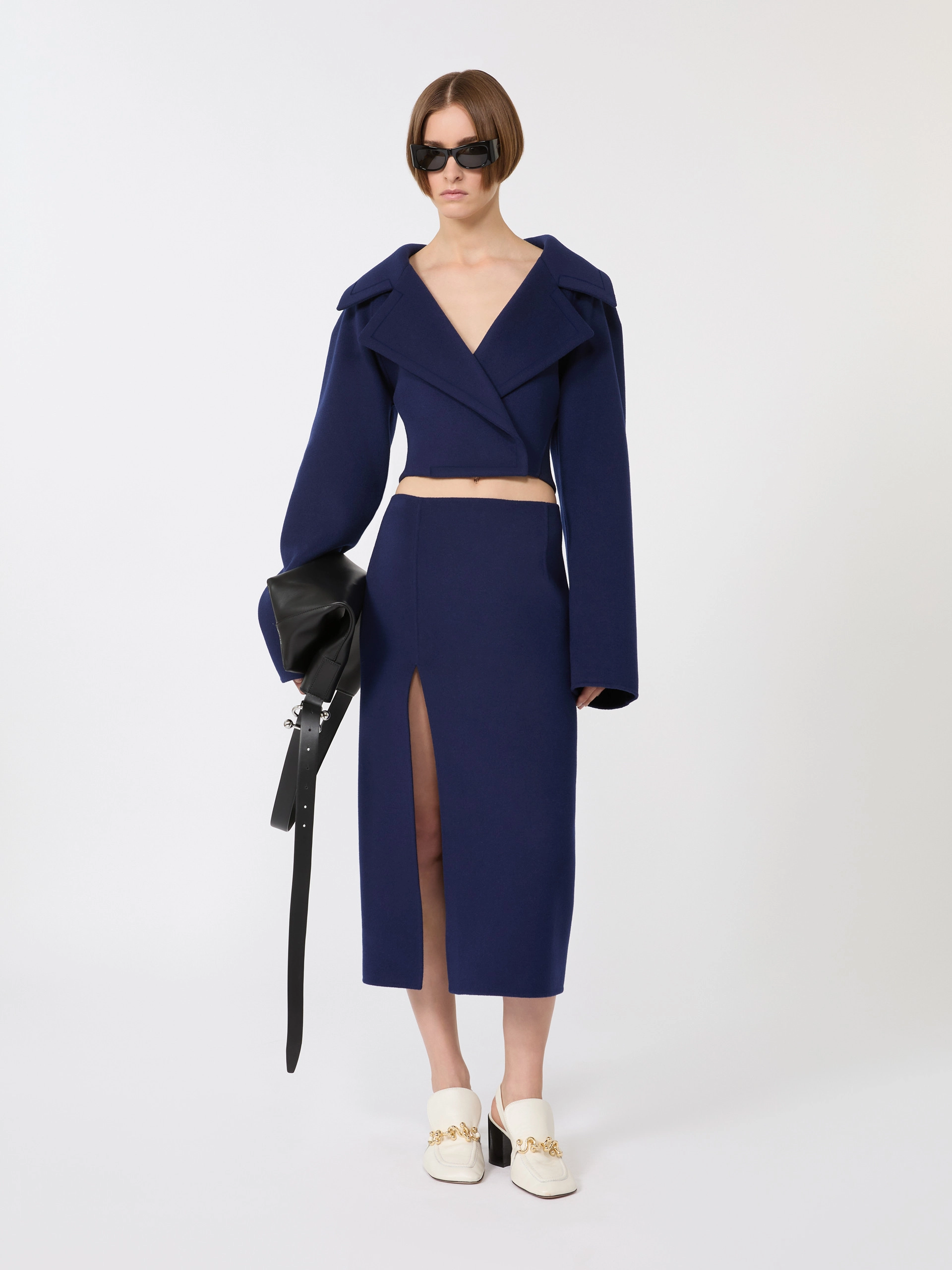 Long double-faced wool skirt - ULTRAMARINE - Sportmax