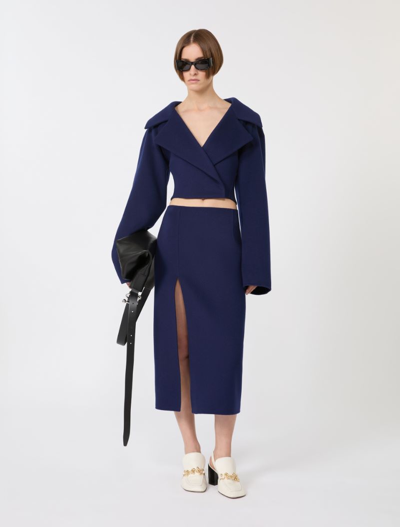 Long double-faced wool skirt - ULTRAMARINE - Sportmax