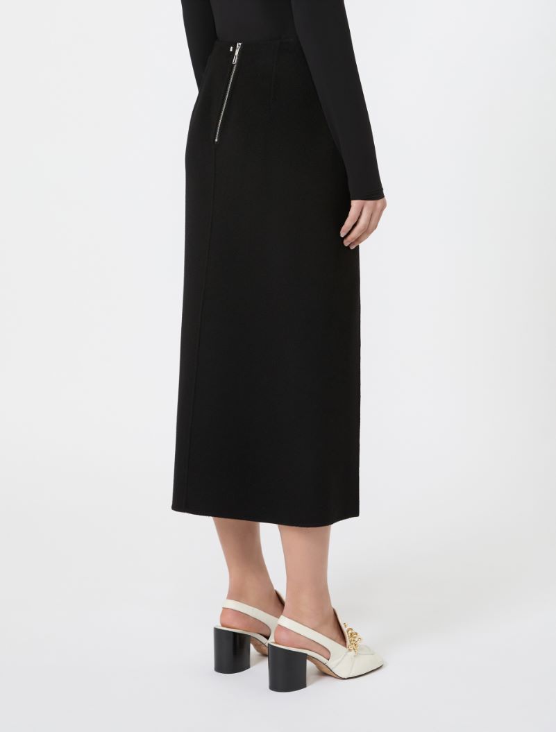 Long double-faced wool skirt - BLACK - Sportmax - 3