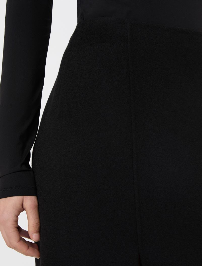Long double-faced wool skirt - BLACK - Sportmax - 4