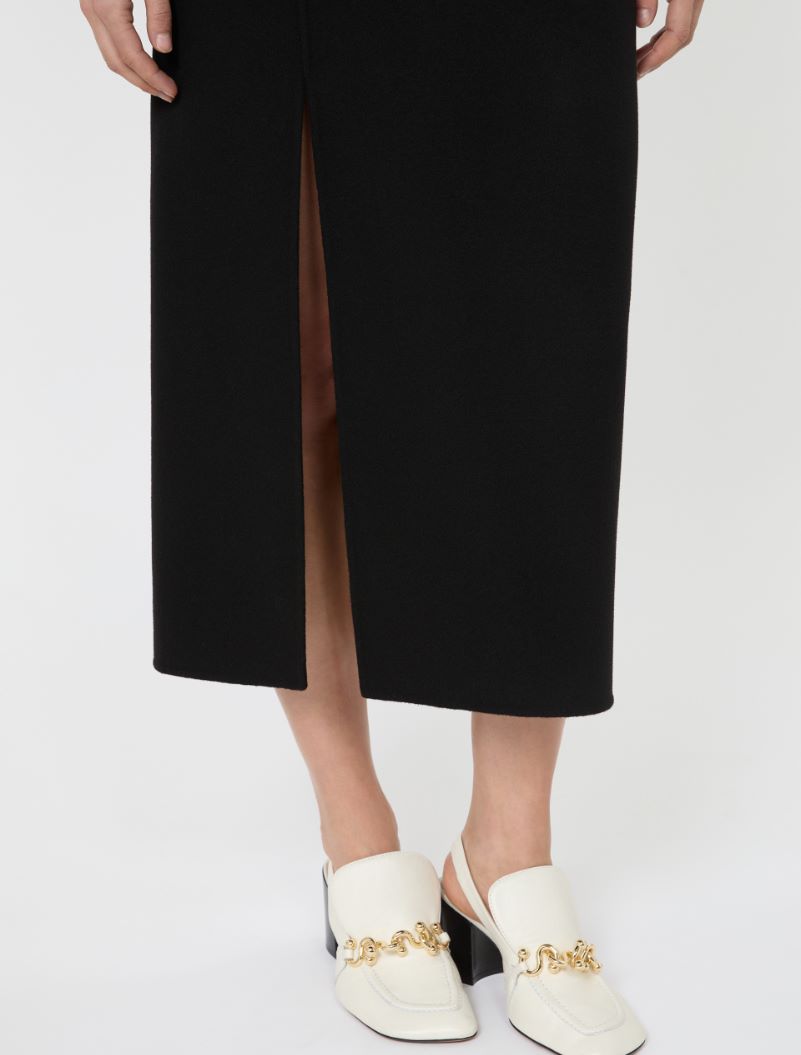 Long double-faced wool skirt - BLACK - Sportmax - 5