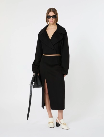 Jupe longue en laine double - NOIR - Sportmax