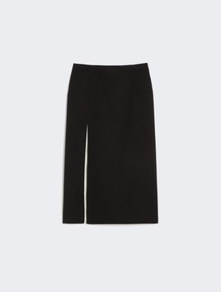 Long double-faced wool skirt - BLACK - Sportmax
