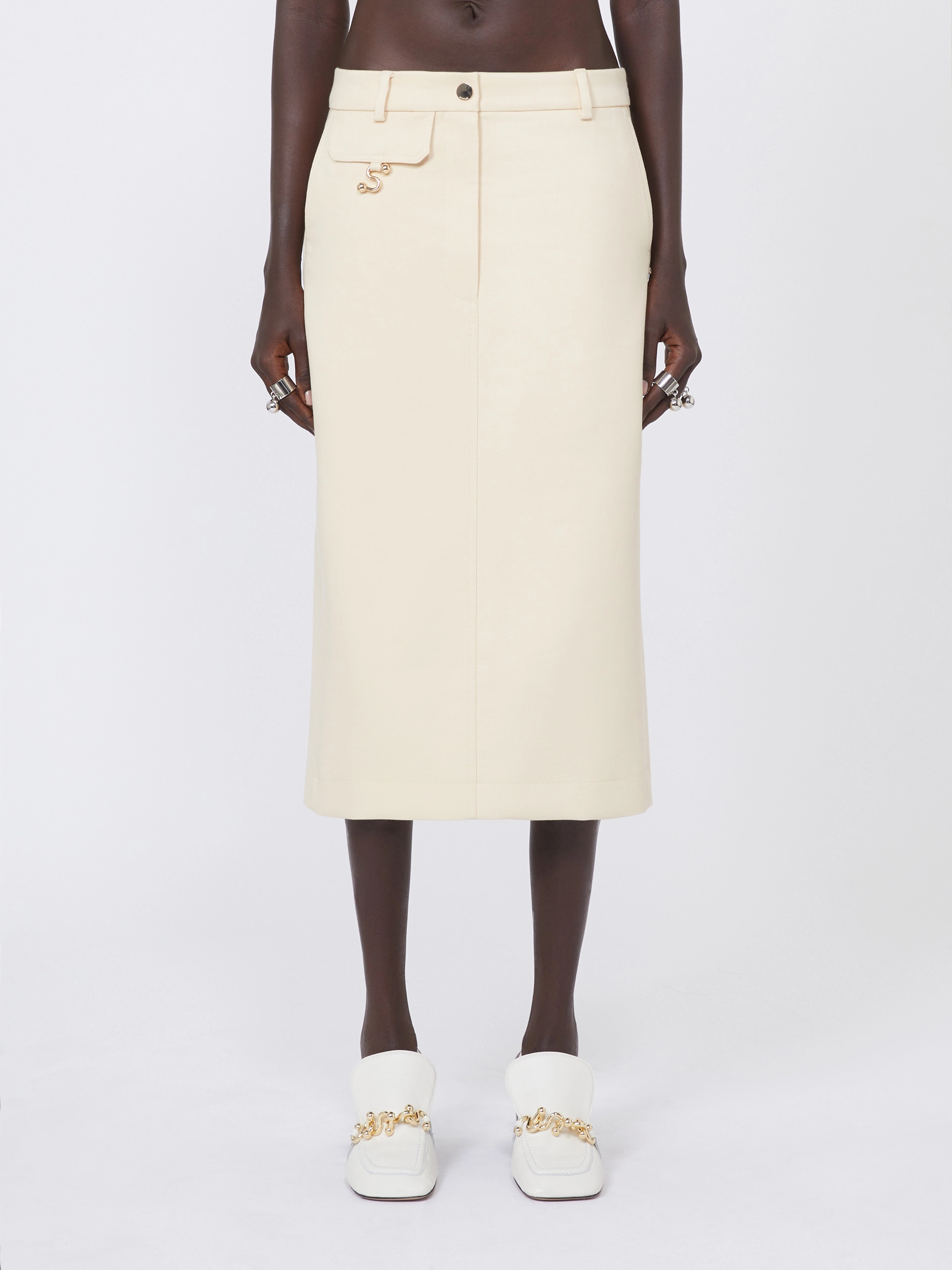 Gonna dritta in gabardina - VANIGLIA - Sportmax - 2