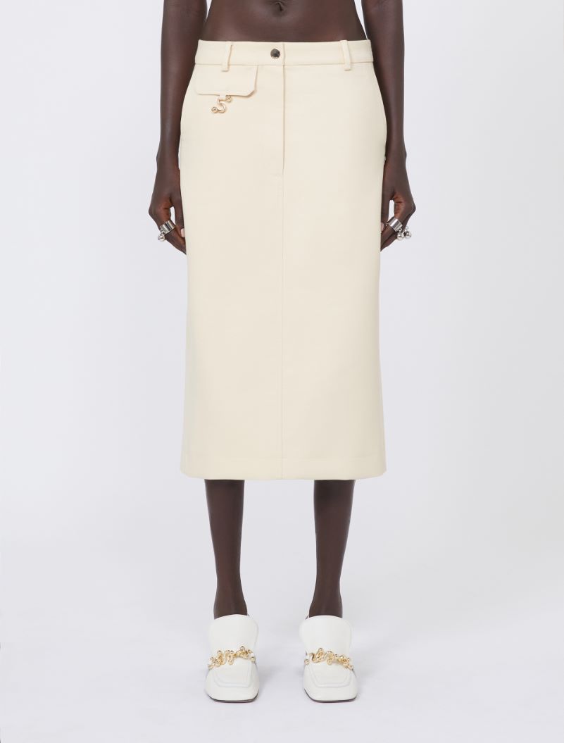Straight-fit gabardine skirt - VANILLA - Sportmax - 2