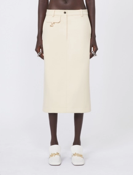 Gonna dritta in gabardina - VANIGLIA - Sportmax - 2