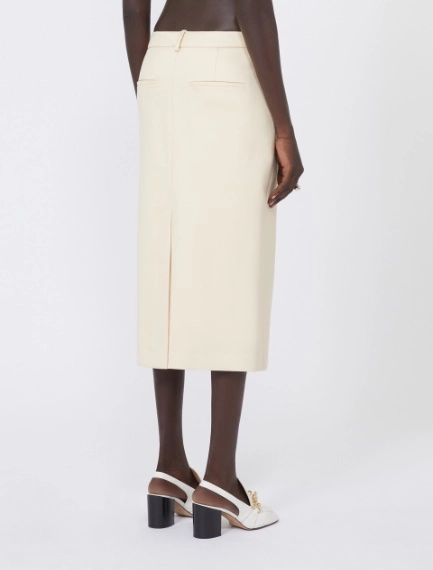 Gonna dritta in gabardina - VANIGLIA - Sportmax - 3